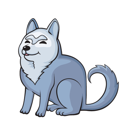 Cartoon cute big dog. Colorful illustration for perfect card or any kind of design. Isolated on white backgroundのイラスト素材