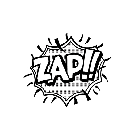Zap, word in speech bubble patch badge.のイラスト素材