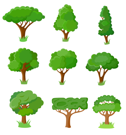 Set of flat style tree for design architectural compositions, and other types of designのイラスト素材