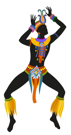 African dance ritual dance in the bright national costume. Raster illustrationの写真素材