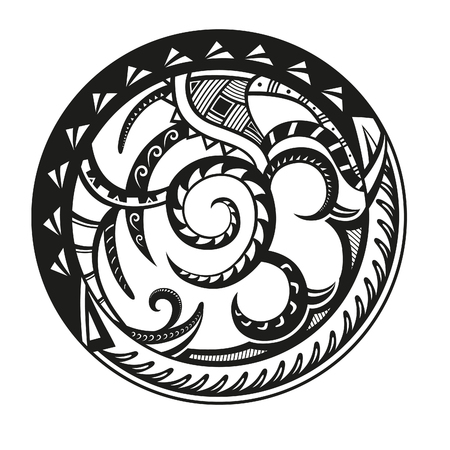 Geometric circle element made in vector. Perfect cards for any other kind of design. Raster illustrationの写真素材