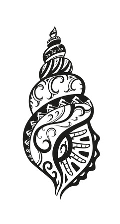 Pattern elements in a form of shell made in vector. Raster illustrationの写真素材