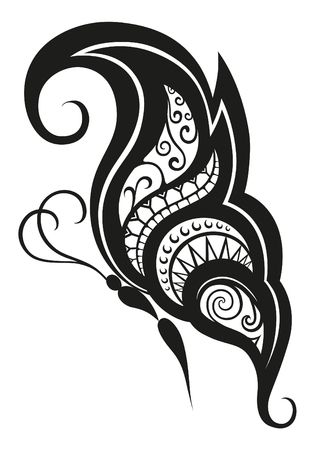 Pattern elements in a form of butterfly made in vector. Raster illustrationの写真素材
