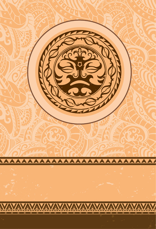 Ethnic vintage ornament background is in the Polynesian pattern. Raster illustrationの写真素材