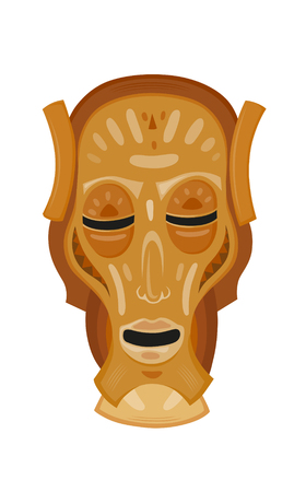 African tribal mask design with ethnic pattern. Raster illustrationの写真素材