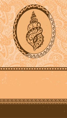 Ethnic vintage ornament background is in the Polynesian pattern. Raster illustrationの写真素材