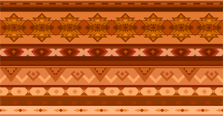 Horizontal geometric jacquard pattern in ethnic style. Raster illustrationの写真素材