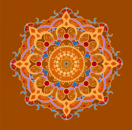 Geometric multicolor circle element made in vector. Perfect cards for any other kind of design. Raster illustrationの写真素材