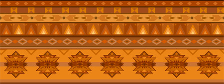 Horizontal geometric jacquard pattern in ethnic style. Raster illustrationの写真素材