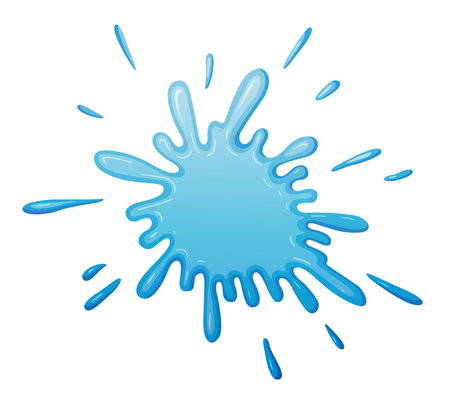 Cartoon blue volume blot. Base for sticker comic bubble speech or other kind of design. Decorative vector color spot のイラスト素材