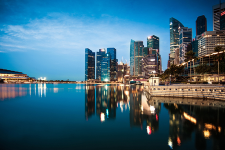 Singapore city and reflectionのeditorial素材