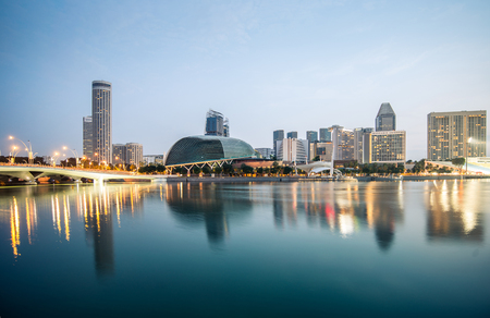 Singapore city and reflectionのeditorial素材
