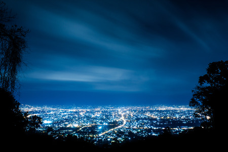 Night  view city of Chiangmai, Thailand
