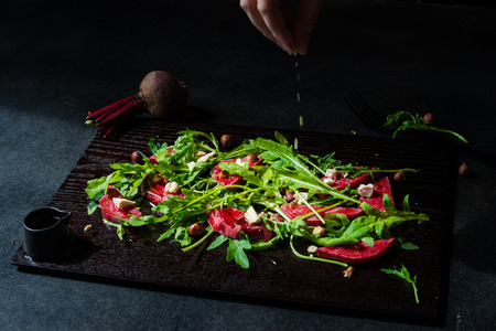 Colourful beetroot salad makes a great little snack. And super healthy and tastes even betterの写真素材