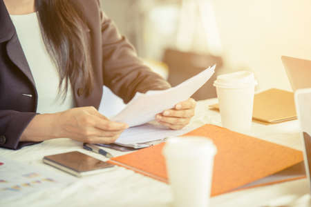 Business people meeting time working and present of business documentsの写真素材