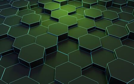 Abstract futuristic hexagon background. 3d illustration