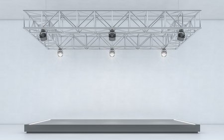 Spotlight background and lamp with stage. 3d renderingの写真素材
