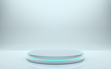 Futuristic pedestal for display, Platform for design, Blank podium for product. 3d rendering - Illustrationの写真素材
