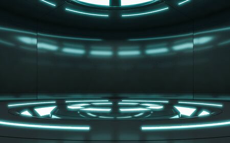 Modern background and empty stage. Future modern interior concept. 3d renderingの写真素材