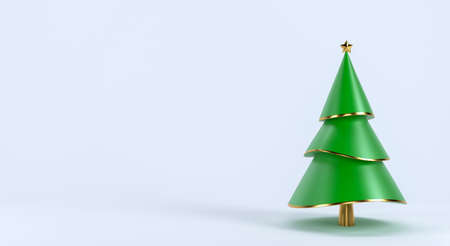 Christmas tree scene concept decoration with empty space for text. 3d renderingの写真素材
