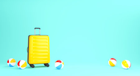 Summer Vacation Design for Travel Concept. 3d renderingの写真素材