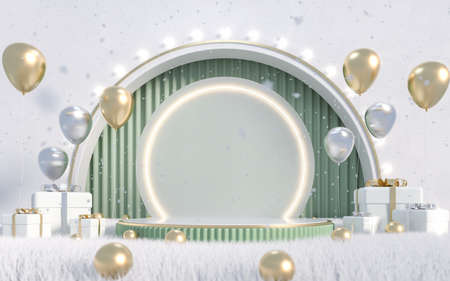 Abstract mock up scene pastel color. Product display. 3d renderingの写真素材