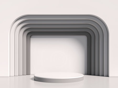 Mock up scene with podium for product. Minimalism abstract background. 3d renderingの写真素材
