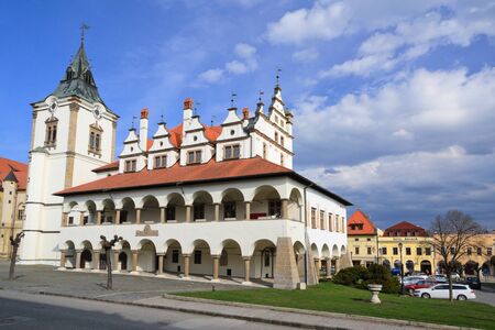 Levocha, Slovakia - april 12, 2015: The city townhall april 12, 2015 in Levocha, Slovakia.のeditorial素材
