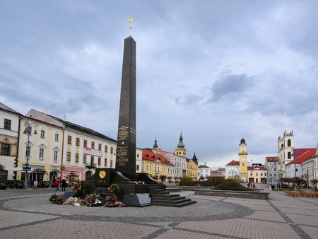 BANSKA BYSTRICA - April 13: Town square in Banska Bystrica, Slovakia on April 13, 2015. It is a city in central Slovakia with 78 327 inhabitants.のeditorial素材