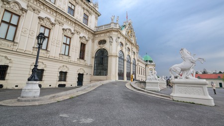 Vienna, Austria - April 17: Belvedere Palace building. The Old Town is a UNESCO World Heritage Site at April 17, 2015 in Vienna, Austriaのeditorial素材
