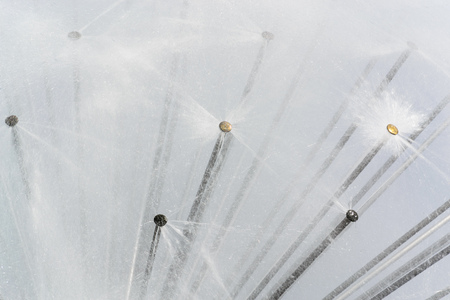 Close-up of a beautiful fountain in the form of a ball in Dnepropetrovsk Ukraineの写真素材
