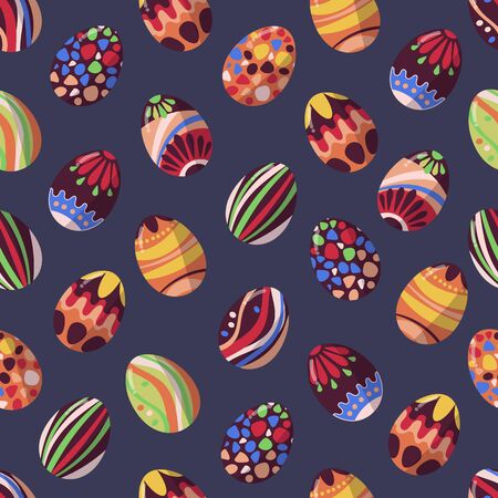 Chocolate Easter eggs. Easter and Holy Week vector pattern.のイラスト素材