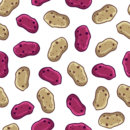 Pattern of vector colorful illustrations on the vegetarianism theme: various types of vegetables. Isolated editable objects for your design.のイラスト素材
