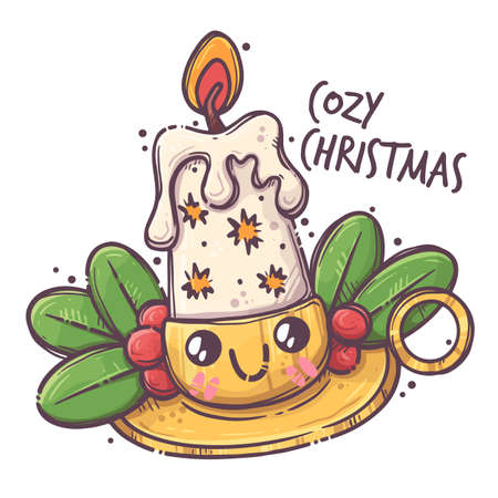 Hand drawn cute Christmas character Vectorのイラスト素材