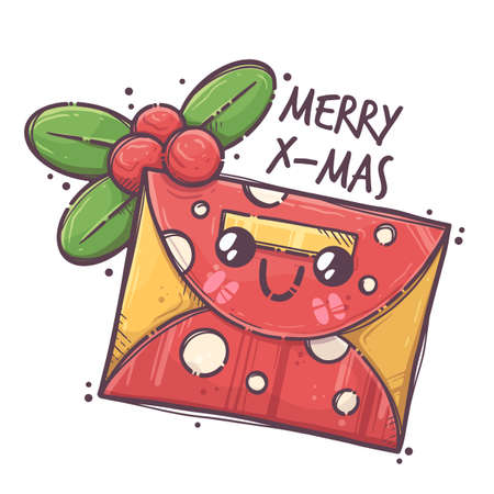 Hand drawn cute Christmas character Vectorのイラスト素材