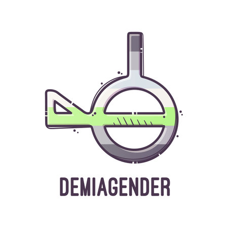 Gender symbol Demiagender. Signs of sexual orientation. Vector.のイラスト素材