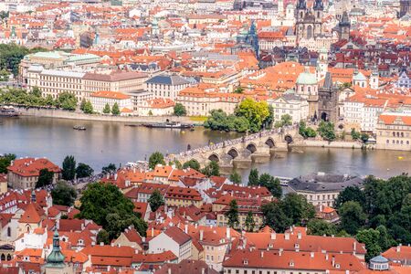 Charles bridge from a distanceの写真素材