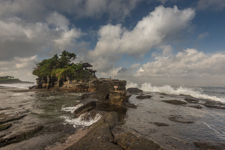 "tanah Lot Temple from the base, on the rocks to the rear."の写真素材