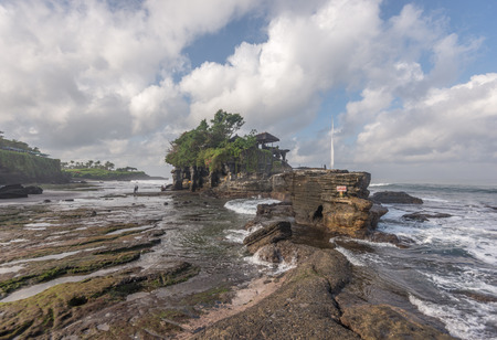 "tanah Lot Temple from the base, on the rocks to the rear."の写真素材
