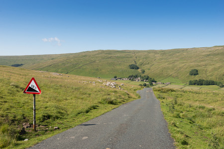 Looking back on a small village in the Yorkshire Dales.の写真素材