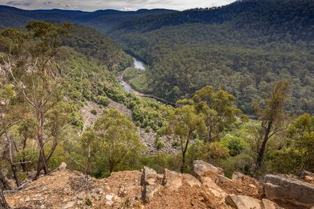Mitchell River in Victoria, Australia on an overcast day.の写真素材