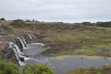 Hopkins Falls cloudy day landscapeの写真素材