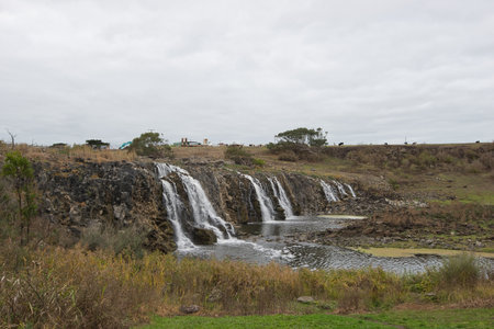 Hopkins Falls cloudy day landscapeの写真素材