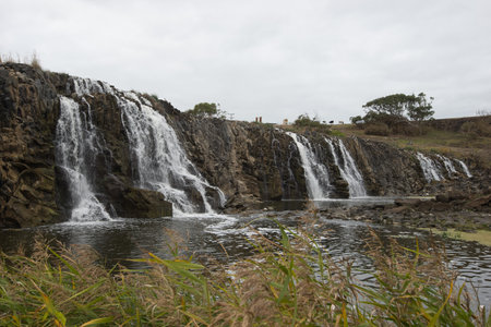 Hopkins Falls cloudy day landscapeの写真素材
