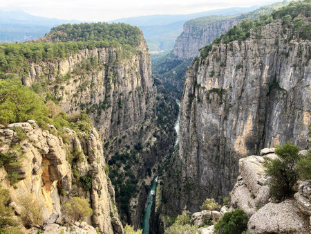Landscape Tazi Canyon in Manavgat, Antalya, Turkey Aerial top view.の写真素材