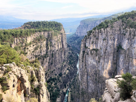 Landscape Tazi Canyon in Manavgat, Antalya, Turkey Aerial top view.の写真素材