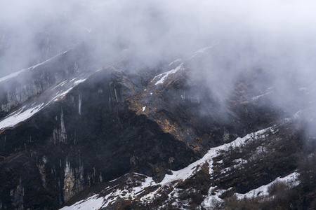 Rock mountain and mist in Nepal, Annapurna Base Camp Trekking
の写真素材