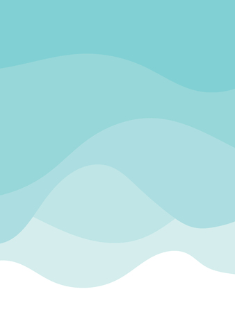 Vector background image of waves in sea green shadesのイラスト素材