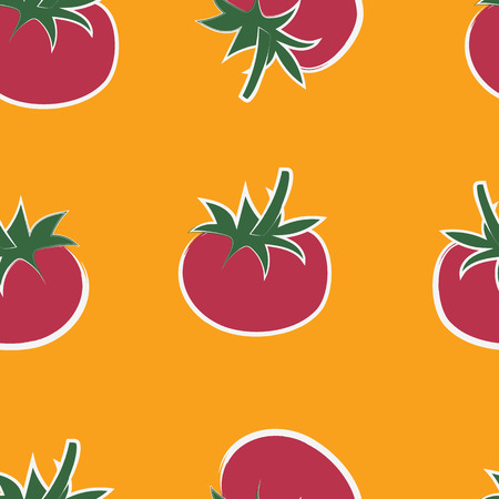 Tomato seamless pattern vector illustrationのイラスト素材