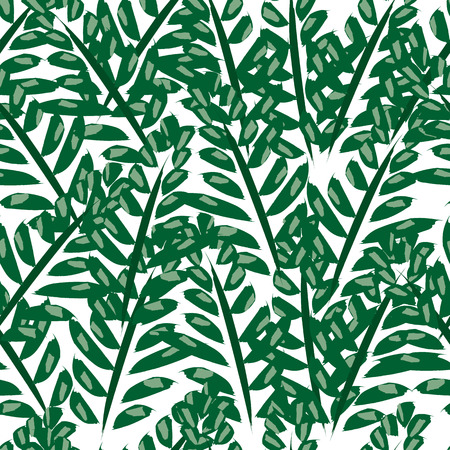 Green leaves seamless pattern vector illustrationのイラスト素材